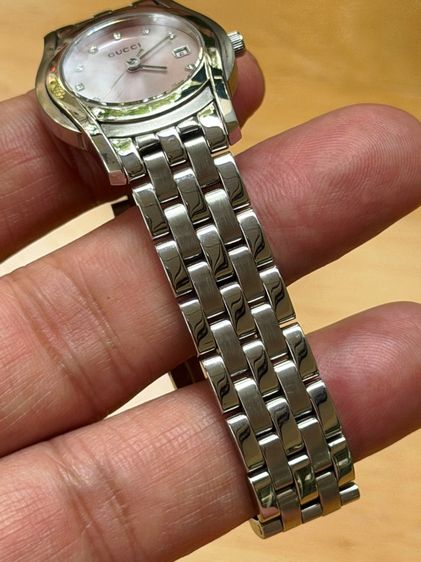 GUCCI Round face Watches 5500L Diamond Quartz Pink Dial Women's SS รูปที่ 12