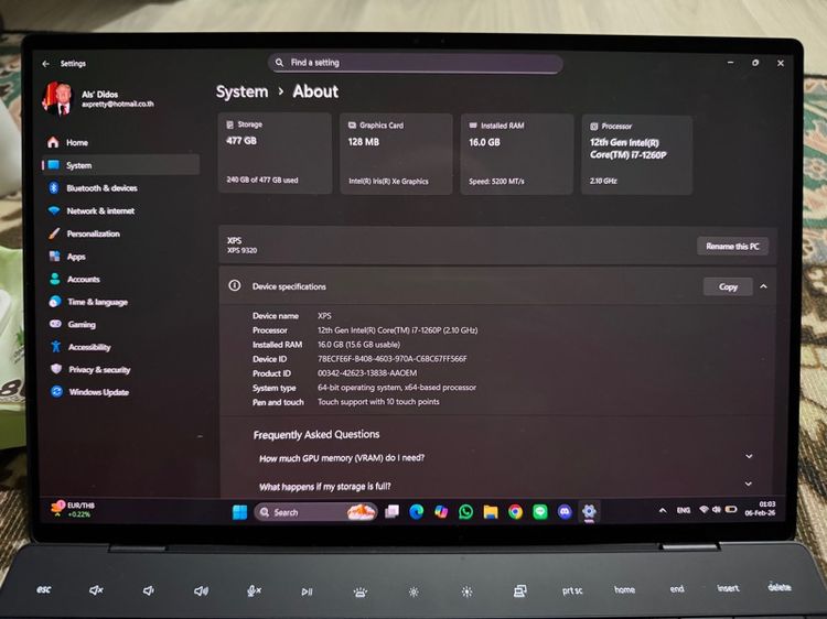Dell XPS 13 Plus 9320 (2022) จอทัชสกรีนได้ รูปที่ 8