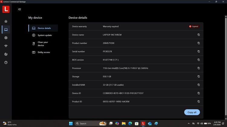 ThinkPad L15 G2 จอ 15.6" อัปแรง i5-1145G7 RAM 32GB SSD Samsung 1TB แบตอึด 2.5 ชม.+ แถมฟรีเป้แท้ รูปที่ 8