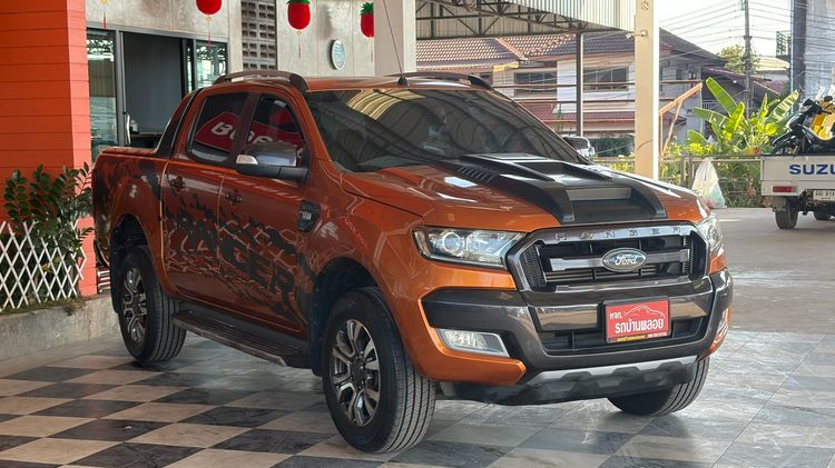 Ford Ranger 2017 2.2 Hi-Rider Wildtrak Pickup ดีเซล ไม่ติดแก๊ส เกียร์อัตโนมัติ ส้ม รูปที่ 3