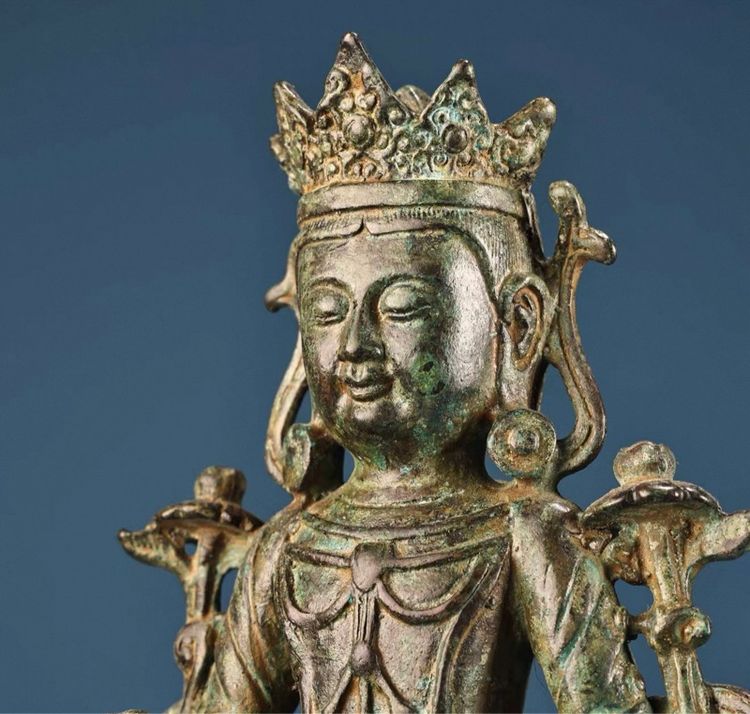 ✨พระพุทธรูปพระโพธิสัตว์กวนอิม ทองสัมฤทธิ์โบราณ ปราศจากสิ่งกีดขวาง  รูปที่ 4