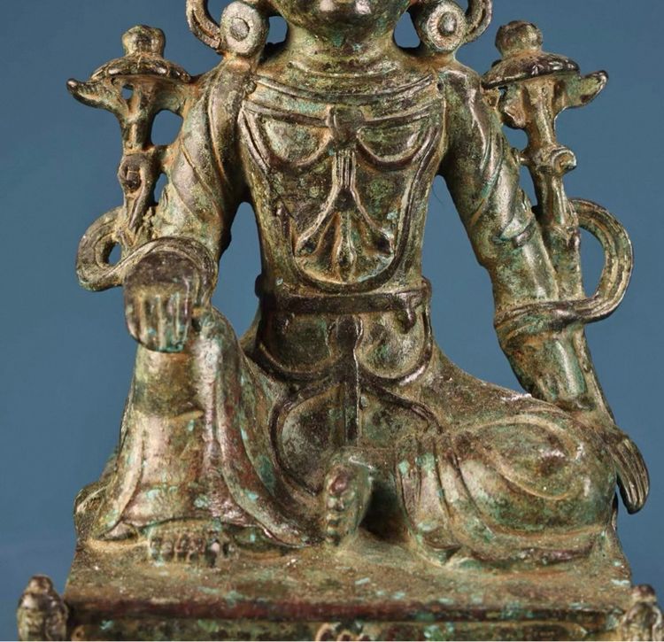 ✨พระพุทธรูปพระโพธิสัตว์กวนอิม ทองสัมฤทธิ์โบราณ ปราศจากสิ่งกีดขวาง  รูปที่ 5