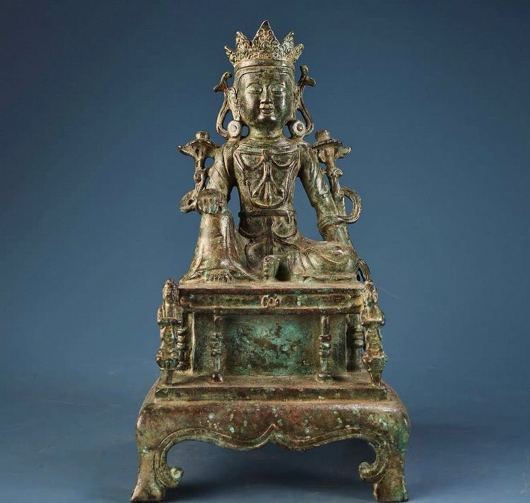 ✨พระพุทธรูปพระโพธิสัตว์กวนอิม ทองสัมฤทธิ์โบราณ ปราศจากสิ่งกีดขวาง  รูปที่ 3