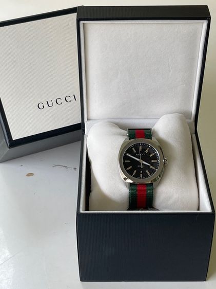 GUCCI GG2570 Blue Dial 40 mm Green and Red Nylon Watch YA142301 รูปที่ 3