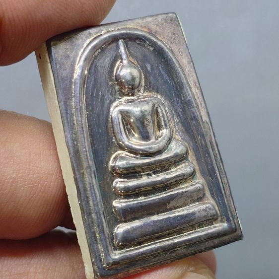 สมเด็จพิมพ์ประธาน ประทานเงิน-ประทานทอง หน้ากากเงิน หลังแผ่นหัวใจพระคาถาชินบัญชร เนื้อเงิน วัดอินทรวิหาร บางขุนพรหม ปี2552 พร้อมกล่องเดิม รูปที่ 5