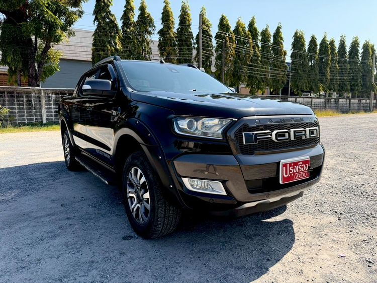 Ford Ranger 2018 3.2 Wildtrak 4WD Pickup ดีเซล ไม่ติดแก๊ส เกียร์อัตโนมัติ ดำ รูปที่ 3