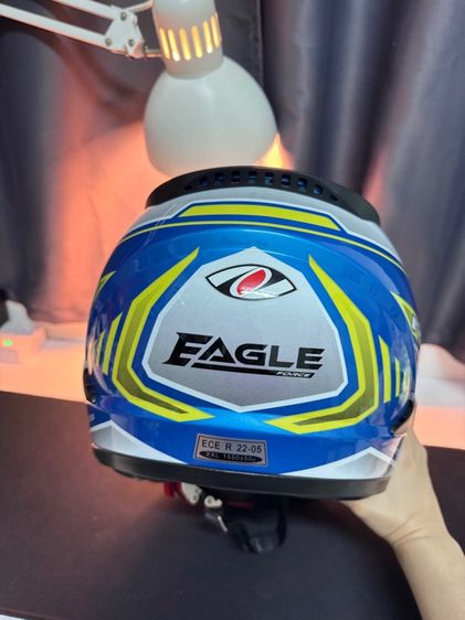 หมวกกันน็อคเต็มใบ  หมวกกันน็อค Real รุ่น Storm Eagle Force สีน้ำเงิน-เหลือง (แบบยกคาง)  รูปที่ 3