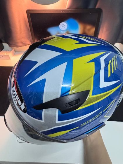 หมวกกันน็อคเต็มใบ  หมวกกันน็อค Real รุ่น Storm Eagle Force สีน้ำเงิน-เหลือง (แบบยกคาง)  รูปที่ 7