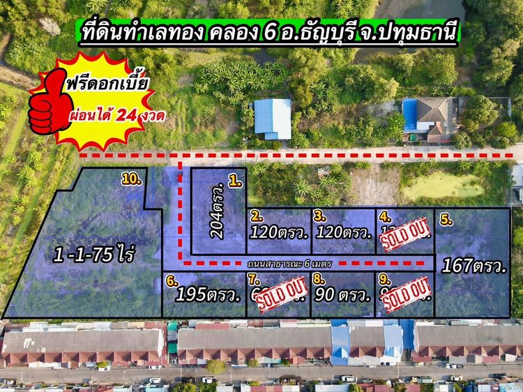 ที่ดินทำเลทอง เพื่อการลงทุน ซ.สุสวาสคลอง 6 ตำบลรังสิต อำเภอธัญบุรี ปทุมธานี
