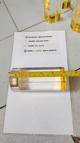 ที่วางเทียนแก้วคริสตัลหักเหลี่ยม รูปที่ 2