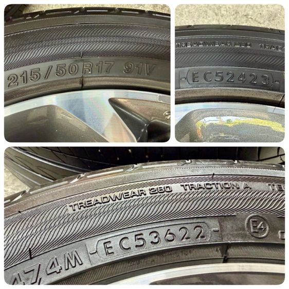 ล้อแม็ก HONDA CIVIC ขอบ 17” สภาพสวย ยาง YOKOHAMA 215-50R17 ปี 22 3 เส้น ปี 23 1 เส้น พร้อมใช้งาน รูปที่ 8