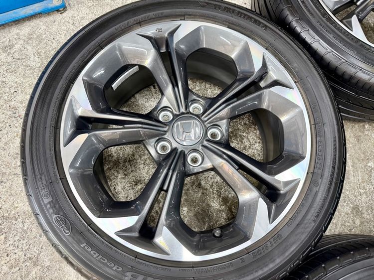 ล้อแม็ก HONDA CIVIC ขอบ 17” สภาพสวย ยาง YOKOHAMA 215-50R17 ปี 22 3 เส้น ปี 23 1 เส้น พร้อมใช้งาน รูปที่ 6