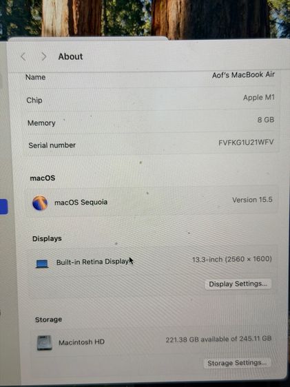 MacBook Air M1 256gb  รูปที่ 6