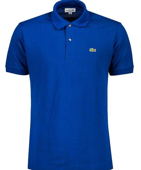 เสื้อโปโล EU 42 แขนสั้น Lacoste Original Petit Piqu Cotton Polo Shirt Blue