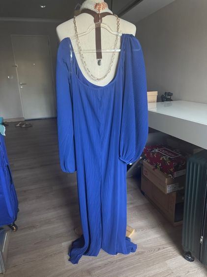 ชุดพลีท jumpsuit plete lyn around น้ำเงิน รูปที่ 4