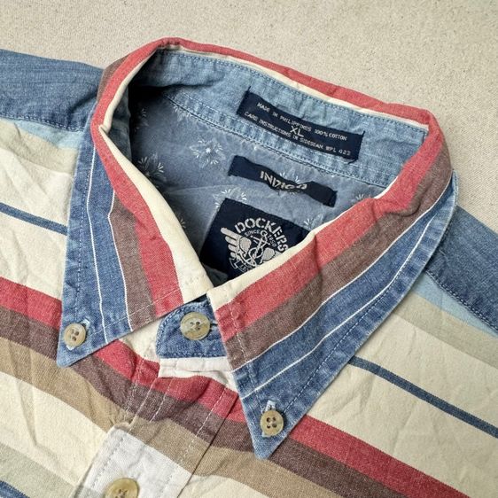 เสื้อเชิ้ต​ Dockers Indigo งานหายาก Size XL​ รูปที่ 2