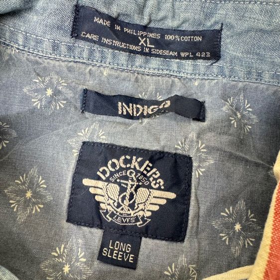 เสื้อเชิ้ต​ Dockers Indigo งานหายาก Size XL​ รูปที่ 3