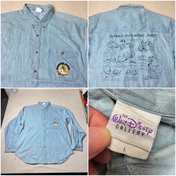 เสื้อเชิ้ต​ Disney Donald Duck งาน 90s-00s Size L 