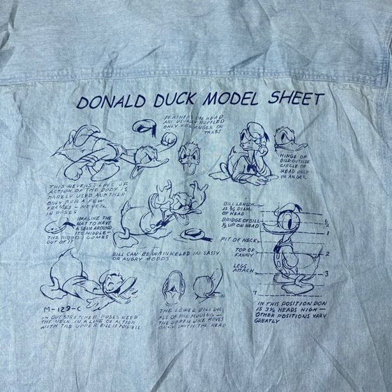 เสื้อเชิ้ต​ Disney Donald Duck งาน 90s-00s Size L  รูปที่ 6