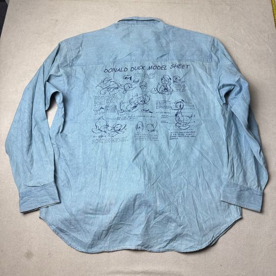เสื้อเชิ้ต​ Disney Donald Duck งาน 90s-00s Size L  รูปที่ 5