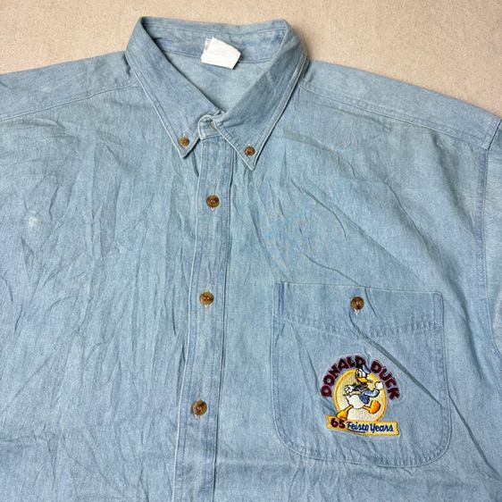 เสื้อเชิ้ต​ Disney Donald Duck งาน 90s-00s Size L  รูปที่ 2