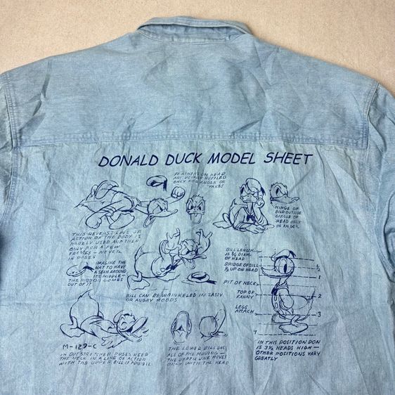 เสื้อเชิ้ต​ Disney Donald Duck งาน 90s-00s Size L  รูปที่ 7