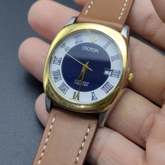 นาฬิกา แบรนด์ CROTON 18k gold crown and bezel ขนาด 35มม. สายหนังใหม่ สภาพพร้อมใช้ รูปที่ 14