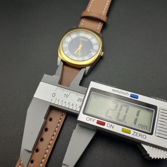 นาฬิกา แบรนด์ CROTON 18k gold crown and bezel ขนาด 35มม. สายหนังใหม่ สภาพพร้อมใช้ รูปที่ 10