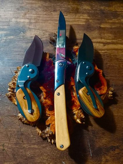 มีดพกเนื้อสแตนเลสแท้ด้ามเนื้อแท้ธรรมชาติลายชัดสภาพเยี่ยม รูปที่ 12