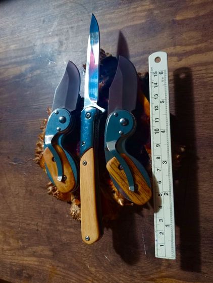 มีดพกเนื้อสแตนเลสแท้ด้ามเนื้อแท้ธรรมชาติลายชัดสภาพเยี่ยม รูปที่ 2