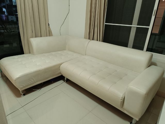 โซฟา ตัวแอล สีครีม มือสองสภาพดี รูปที่ 6