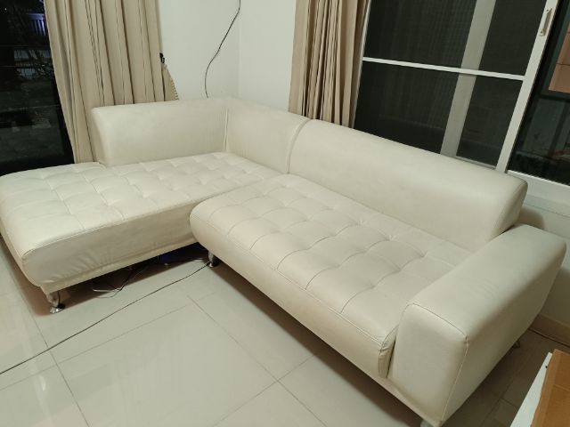 โซฟา ตัวแอล สีครีม มือสองสภาพดี รูปที่ 2