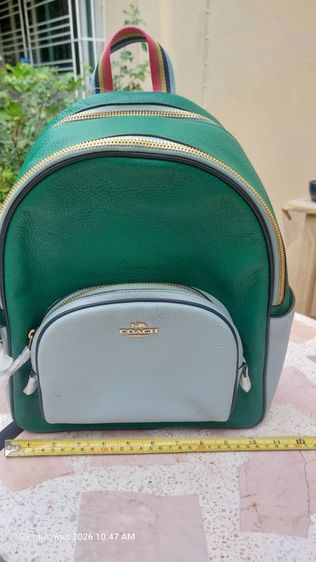 กระเป๋าเป้ สะพายหลัง COACH หนังแท้ สภาพใหม่ ยังมีป้ายห้อย ยังไม่เคยใช้งาน สีเขียวเหนี่ยวทรัพย์ น้ำหนักเบา   รูปที่ 5