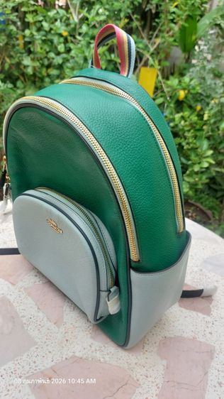 กระเป๋าเป้ สะพายหลัง COACH หนังแท้ สภาพใหม่ ยังมีป้ายห้อย ยังไม่เคยใช้งาน สีเขียวเหนี่ยวทรัพย์ น้ำหนักเบา   รูปที่ 8