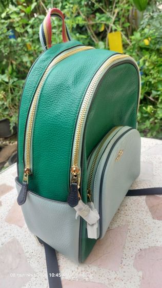 กระเป๋าเป้ สะพายหลัง COACH หนังแท้ สภาพใหม่ ยังมีป้ายห้อย ยังไม่เคยใช้งาน สีเขียวเหนี่ยวทรัพย์ น้ำหนักเบา   รูปที่ 6