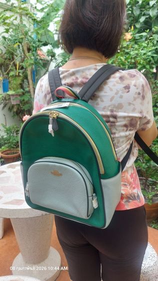 กระเป๋าเป้ สะพายหลัง COACH หนังแท้ สภาพใหม่ ยังมีป้ายห้อย ยังไม่เคยใช้งาน สีเขียวเหนี่ยวทรัพย์ น้ำหนักเบา   รูปที่ 11