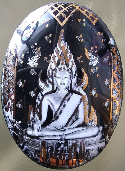 ล็อกเก็ตพระพุทธชินราช ฉากดำ พุทธสมาคม พิษณุโลก พิธีจักรพรรดิ์มหาพุทธาภิเษก ปี 2515 รูปที่ 3