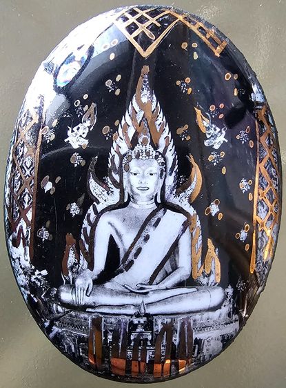 ล็อกเก็ตพระพุทธชินราช ฉากดำ พุทธสมาคม พิษณุโลก พิธีจักรพรรดิ์มหาพุทธาภิเษก ปี 2515