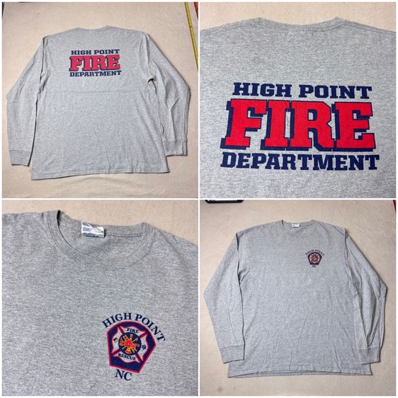 เสื้อยืดแขนยาว Fire Department High Point NC Size XL