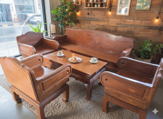 อื่นๆ ชุดโต๊ะรับแขกไม้สัก