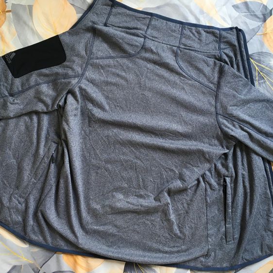 เสื้อ Adidas Outdoor แท้ เสื้อกันหนาวซับขนเป็ด (Fleece) สีเทา Melange นุ่มอุ่นพิเศษ สภาพนางฟ้า รูปที่ 12