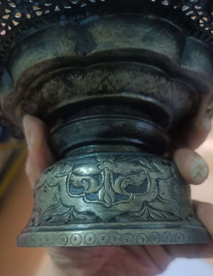 พานเงิน โบราณ มีลายฉลุ รูปที่ 4