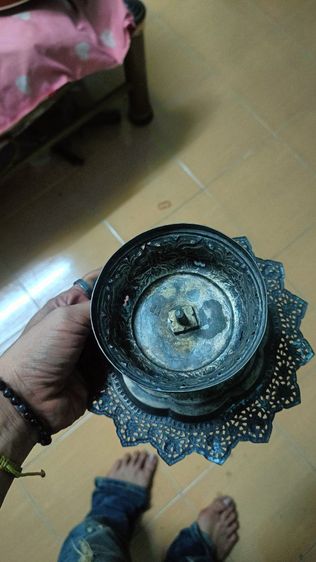 พานเงิน โบราณ มีลายฉลุ รูปที่ 3