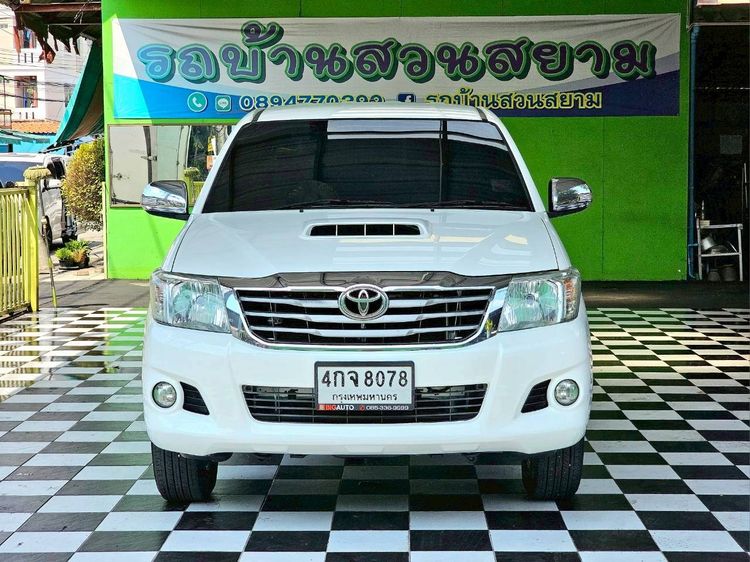 Toyota Hilux Vigo Champ 2015 Double Cab 3.0 G Pickup ดีเซล ไม่ติดแก๊ส เกียร์อัตโนมัติ ขาว รูปที่ 3