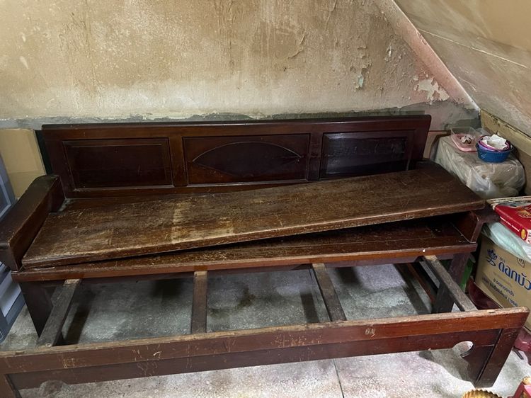 เตียง-โซฟาไม้สักโบราณ เตียงคันซึง รูปที่ 4