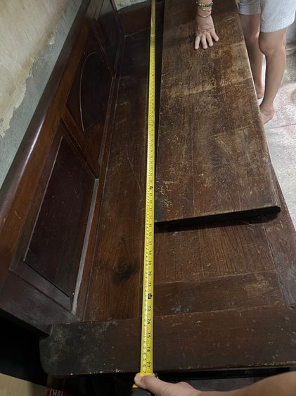 เตียง-โซฟาไม้สักโบราณ เตียงคันซึง รูปที่ 6