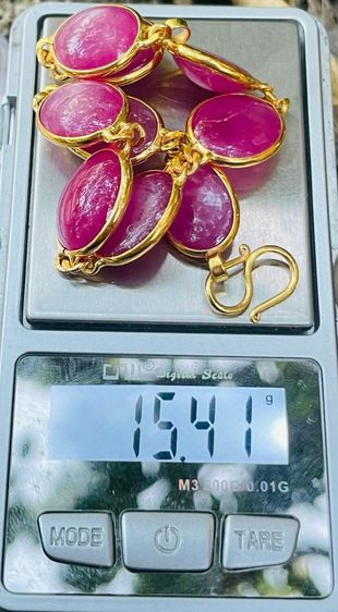 สร้อยข้อมือพลอยทับทิมแท้ทอง 8-9k รูปที่ 3