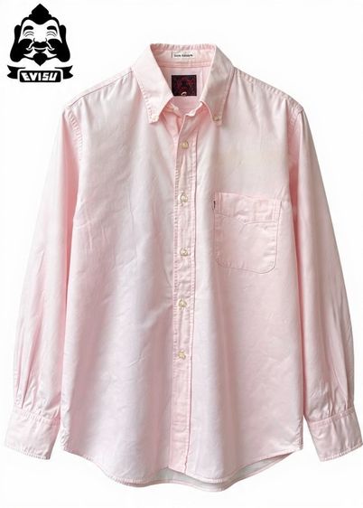 Evisu pink long-sleeved oxford button-down shirt. 