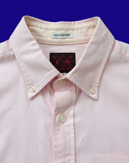 Evisu pink long-sleeved oxford button-down shirt.  รูปที่ 4
