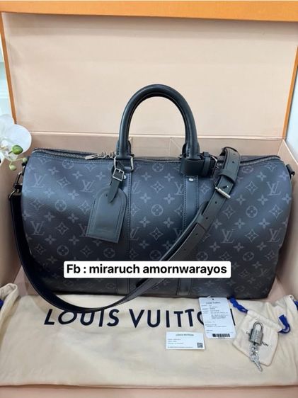 ไม่ระบุ ดำ หนัง PU Louis Vuitton LV Keepall 45 Monogram Eclipse Microcchip Y.24
